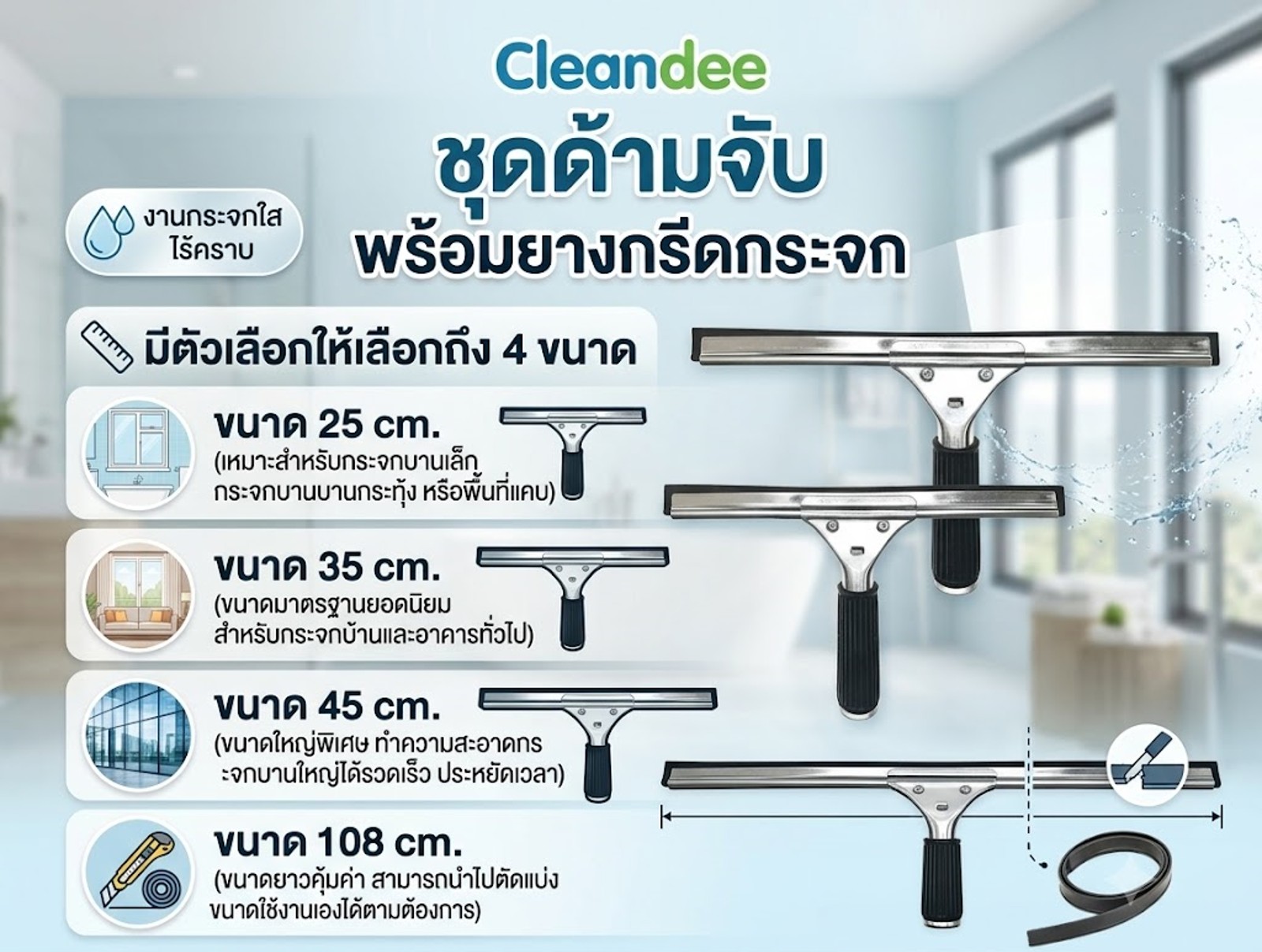 ด้ามพร้อมยางกรีดกระจก - Image 7