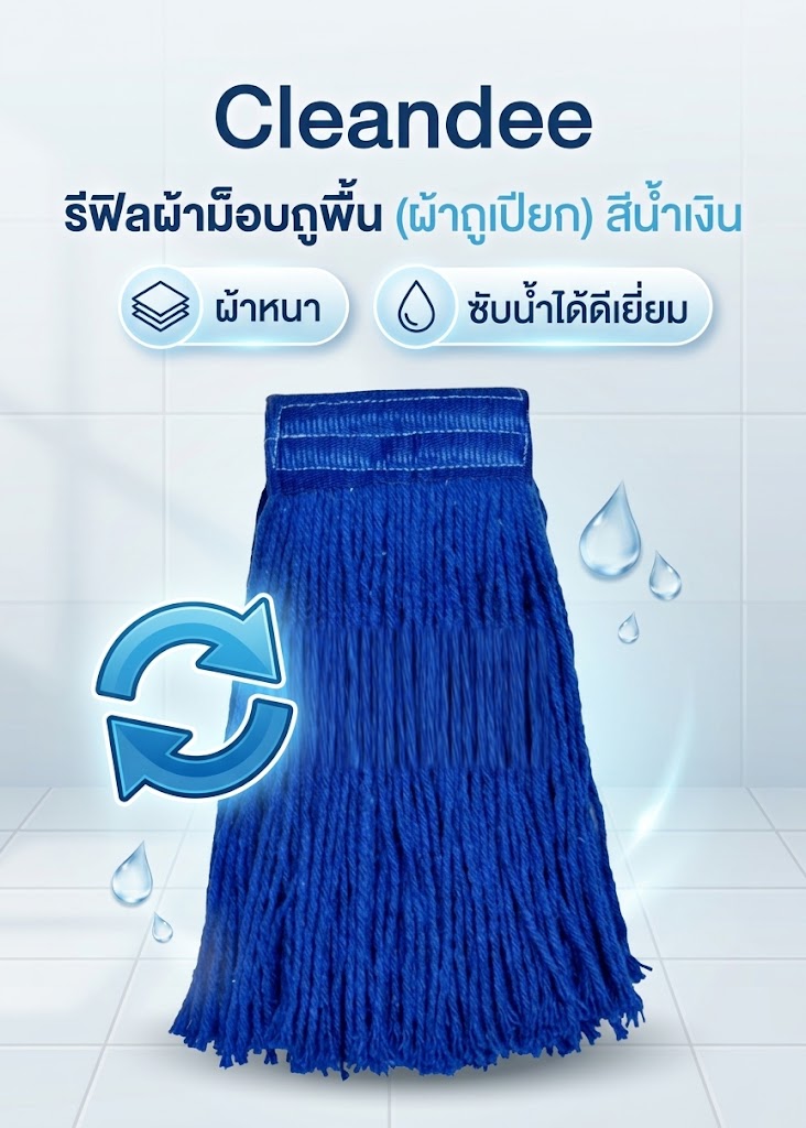 ผ้าม็อบถูพื้น สีน้ำเงิน, สีแดง - Image 3